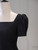 Black Short Sleeve Pleats Wedding Dress