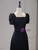 Black Short Sleeve Pleats Wedding Dress