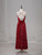 Burgundy Sequins Spaghetti Straps Prom Dress