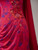 Burgundy Strapless Print Appliques Prom Dress