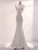 White Mermaid Pleats Wedding Dress