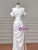 Beige White Mermaid Satin Pleats Wedding Dress