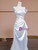 Beige White Satin Strapless Pleats Wedding Dress
