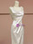 Champagne Print Appliques Wedding Dress