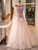 Pink Tulle Sequins Strapless Prom Dress