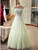 Green Tulle Sequins Strapless Prom Dress