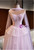 Purple Tulle Strapless Sequins Prom Dress
