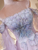 Purple Tulle Off the Shoulder Sequins Beading Prom Dress