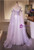 Purple Tulle Off the Shoulder Sequins Beading Prom Dress