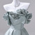 Green Satin Strapless Flower Quinceanera Dress