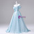 Blue Off the Shoulder Bow Quinceanera Dress