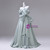 Green Satin Off the Shoulder Bow Quinceanera Dress