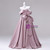 Pink Satin Off the Shoulder Bow Quinceanera Dress
