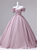 Pink Satin Off the Shoulder Quinceanera Dress