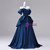Navy Blue Satin Off the Shoulder Quinceanera Dress