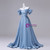 Blue Off the Shoulder Pleats Quinceanera Dress
