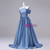 Blue Satin Strapless Quinceanera Dress