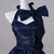 Navy Blue Halter Flower Quinceanera Dress