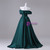 Green Satin Off the Shoulder Pleats Quinceanera Dress
