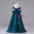 Peacock Blue Satin Strapless Bow Quinceanera Dress