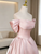 Pink Satin Off the Shoulder Pleats Prom Dress