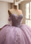 Light Purple Tulle Appliques Beading Prom Dress