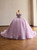 Light Purple Tulle Appliques Beading Prom Dress