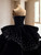 Black Velvet Strapless Beading Prom Dress