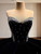 Black Velvet Strapless Beading Prom Dress