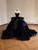 Black Velvet Strapless Beading Prom Dress