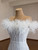 White Mermaid Tulle Off the Shoulder Beading Wedding Dress