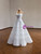 White Tulle Sequins Strapless Wedding Dress