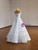 White Tulle Sequins Strapless Wedding Dress
