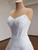 White Tulle Sequins Strapless Wedding Dress