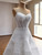 White Tulle Sequins Strapless Wedding Dress