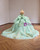 Green Tulle Sequins Appliques Prom Dress