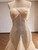 Champagne Mermaid Tulle Sequins Strapless Prom Dress