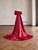 Red Mermaid Satin Satin Pleats Prom Dress