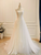 White Tulle Pleats Beading Wedding Dress