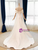 Beige White Satin Beading Wedding Dress