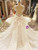 White Ball Gown Vap Beading Sleeves Corset Back Wedding Dress Long Train