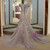 Gray Mermaid Off Shoulder Appliqued Lace Formal Prom Dress