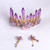 Purple Crystal Queen King Wedding Noble Crown Tiara Bride Prom Flower Perfect