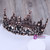 Crystal Black Round Baroque Tiaras and Crowns Headdress For Women