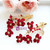 Handmade Bridal Wine Red Flower Headbands Simulated Pearls Hairband