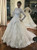 White Long Sleeves High Neck Muslin Bridal Dresses 2018