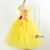 Fancy Girl Party Dress Yellow Christmas Halloween Cosplay Dress Tulle Girl