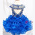 Ball Gowns Royal Blue Ruffle Crystal Little Kids Prom Party Dresses for girl