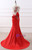 Evening Dresses Red Elegant Floor-length Party Prom Dress With Bow