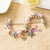 Silver Color Turtle Charm Bracelet Fashion Lovely Pink Crystal Bead Pan Bracelets & Bangles